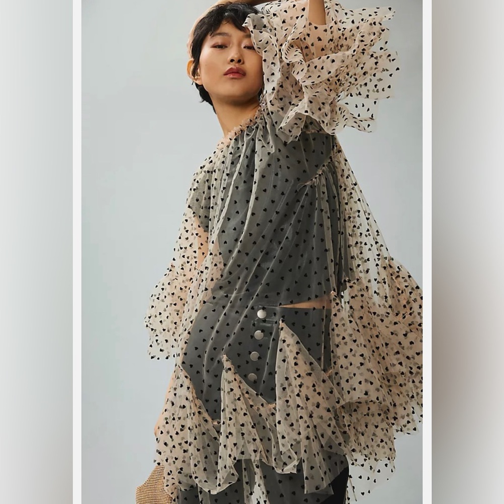 By Anthropologie Mini Tulle Heart Layer